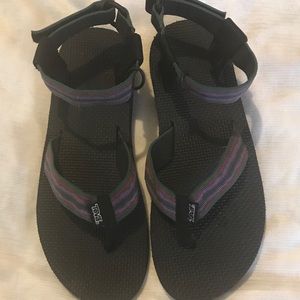 Black & colorful Teva Sandals